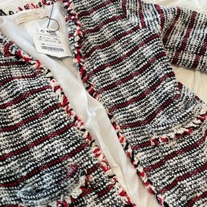 NWT Girls Zara jacket blazer tweed top size 6